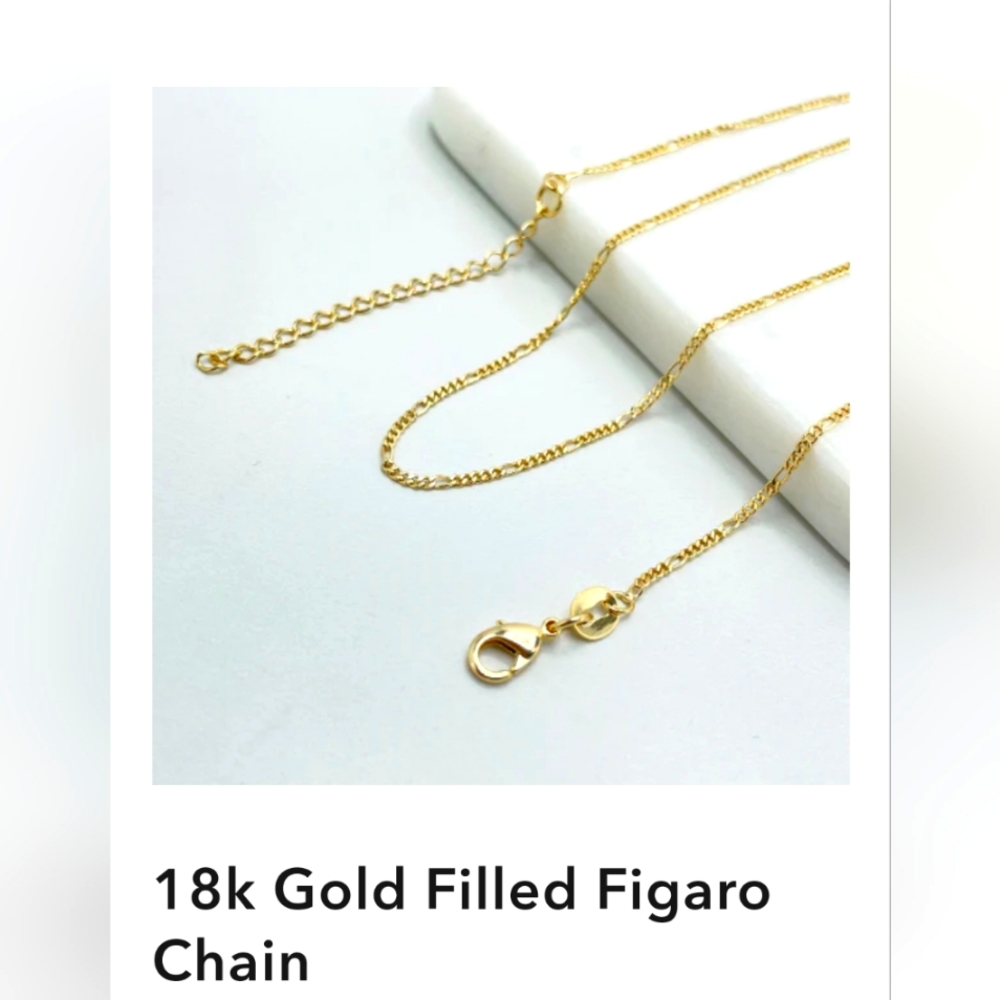 18k Gold Filled Figaro Chain
